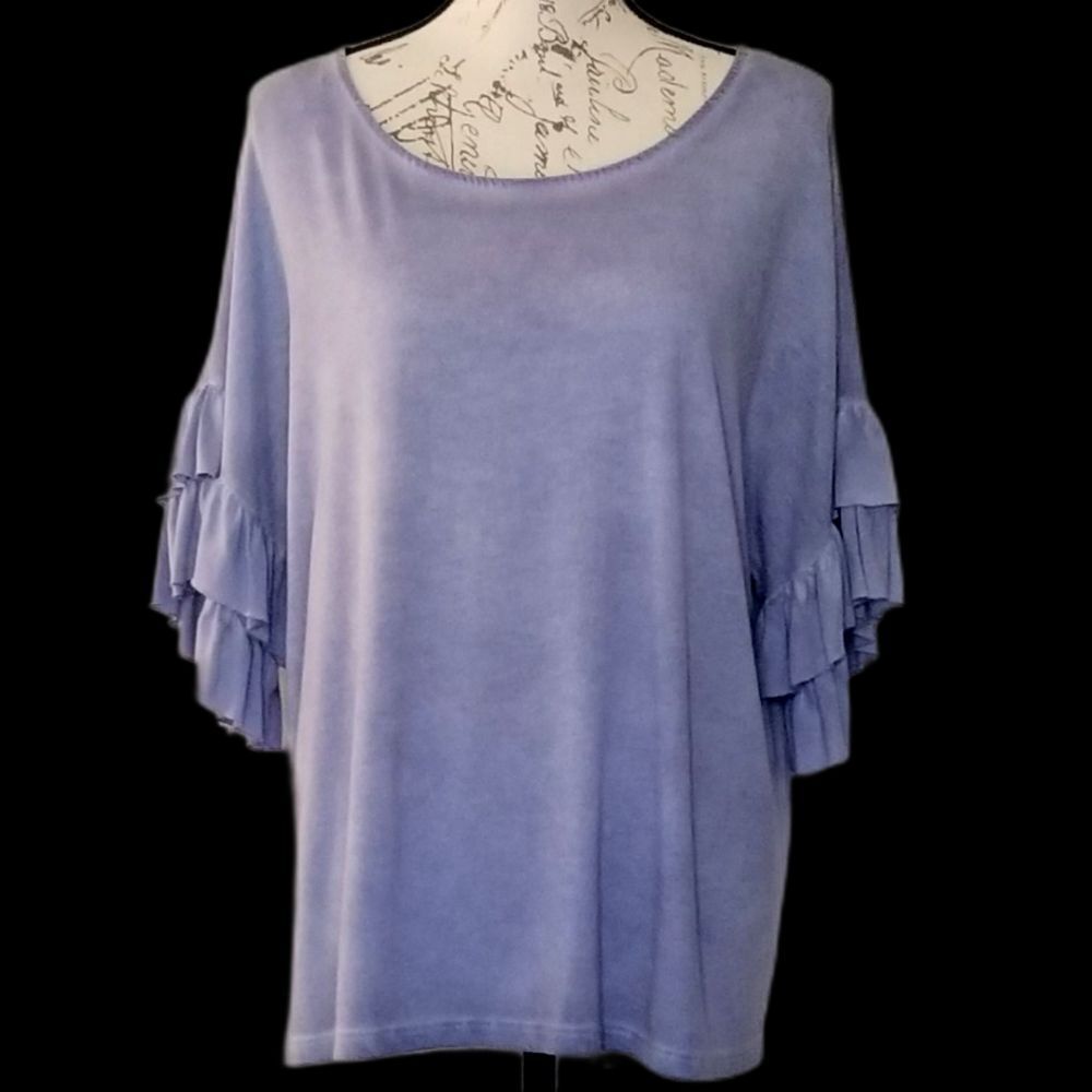 Alya Periwinkle 3/4 Ruffle Sleeves, Size M